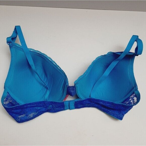 FRUIT OF THE LOOM Bra Floral Lace & Molded Cups Blue Sz 42C - Picture 8 of 14